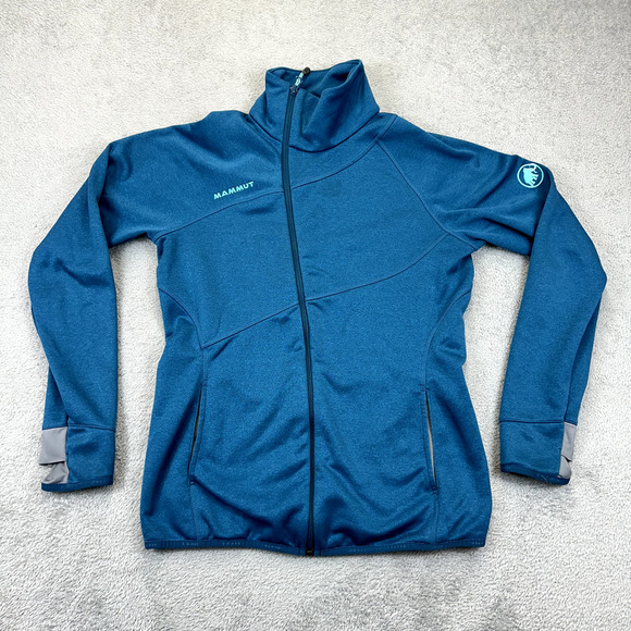 MAMMUT Women's M Full Zip Soft Polyester Borah Fleece Jacket Teal - Picture 1 of 8
